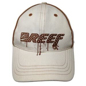 Reef Fitted Baseball Cap Beige One Size Embroidered 6 Panel Vented Holes